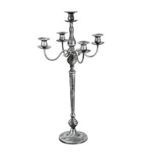 Candelabro Decorativo de Metal de Lujo con Acabado Plateado para Bodas, Fiestas, Decoración de Interiores de Sala de Estar, Candelabro Alto de Pie - Product Image 5
