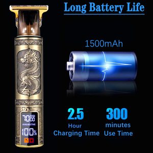 Recortadora de Pelo Profesional Inalámbrica para Hombre, Cuchilla en T, Afeitadora Eléctrica de Barba con Recortadores Recargables, Resistente al Agua IPX7 - Product Image 4