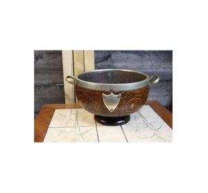 Cuenco de madera de Acacia con mango de ciervo, artículo decorativo de boda, tamaño personalizado - Product Image 5