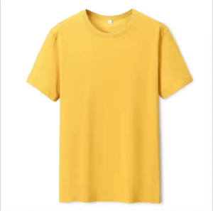 Vente en gros T-shirt unisexe à logo imprimé personnalisé 100% coton et fibre de bambou en tricot blanc pour hommes - Product Image 5