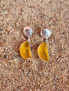 925 Sterling Silver Yellow <b>Sapphire</b> Handmade <b>Earring</b> Beautiful Women <b>Earring</b> Yellow Stone <b>Earring</b> . - Product Image 5
