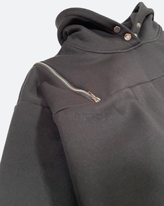 Vente en gros 2024 sweat à capuche d'hiver 100% coton pour hommes conception personnalisée motif solide fermeture éclair bouton sur capuche poche couleur unie Service OEM - Product Image 6
