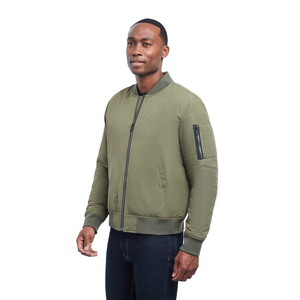 Gran oferta, chaqueta Bomber de algodón ajustada para hombre, cuello de béisbol, cierre de cremallera, cintura elástica, chaqueta Bomber de algodón verde, Chaqueta de punto para hombre - Product Image 4