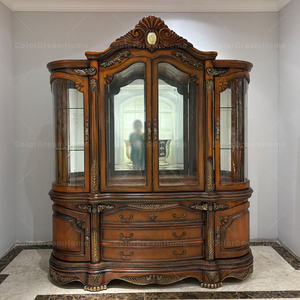 Silla de Comedor de Madera de Teca Maciza Clásica Europea de Lujo, Diseño Tallado a Mano Real, Acabado en Latón Antiguo, Muebles para el Hogar - Product Image 3