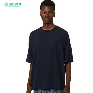 เสื้อยืดแขนสั้นทรงหลวมสำหรับผู้ชาย ผ้าฝ้าย 100% ระบายอากาศได้ดี แห้งเร็ว เป็นมิตรกับสิ่งแวดล้อม ล้างสีแบบซันเฟดด์ด้วยกรด - Product Image 3