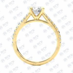 1,70 TCW redondo brillante corte solitario con acentos Moissanite anillo para mujer/anillo de regalo de aniversario para amor regalo de cumpleaños - Product Image 2