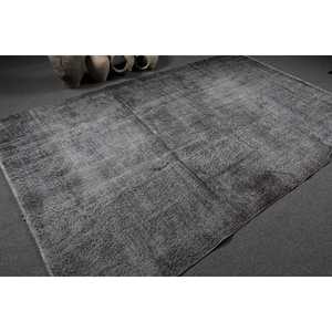 พรมตุรกีขนาด 6.1x9.7 ฟุต พรมวินเทจ พรมลายปะติดสีเทา ทำจากขนสัตว์ - Product Image 2