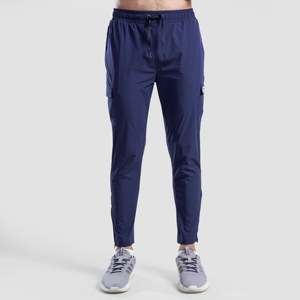 Pantalon Homme 100% Coton Force, Coupe Slim, Bleu Marine, Décontracté, Taille Élastique, Logo Personnalisable, Fermetures Éclair Décoratives, Tailles XL à 6XL - Product Image 1
