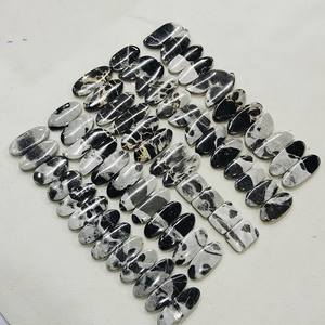 Magnifique paire de cabochons en jaspe de buffle blanc 5 paires de pierres précieuses lisses et lâches 15x30mm de long pour la fabrication de bijoux, cadeau de Noël - Product Image 2