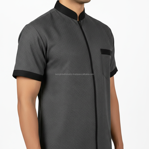 Ensemble d'uniformes professionnels gris personnalisés pour hommes et femmes, tenue de travail formelle pour la réception d'hôtel, fabricant d'uniformes de bureau - Product Image 3