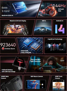 High Performance 12+256GB Rugged Smartphone 6.95'' 144Hz 100MP Main Phone Dimensity 8200 5100mah 33W Android Phone Cubot Max 5 - Product Image 4