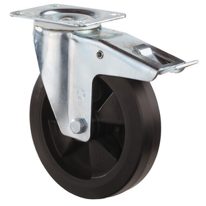 Ruedas Giratorias para Muebles, Diámetro de Rueda de 160 mm, Capacidad de Carga de 250 kg, Bloqueo Total, Ruedas de Goma Sólida BS, Ruedas para Muebles - Product Image 3