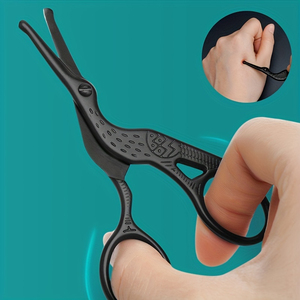 Frazier Medic Ciseaux à sourcils et poils de nez en acier inoxydable Instrument de soins personnels avec tube d'aspiration de la tête - Product Image 2