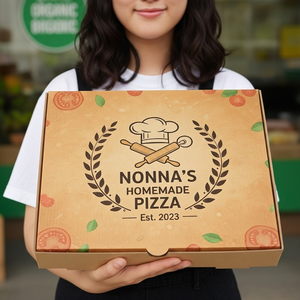 กล่องพิซซ่ากระดาษคราฟท์กระดาษเป็นมิตรต่อสิ่งแวดล้อมพิมพ์ลายโลโก้ย่อยสลายได้ตามต้องการรีไซเคิลสำหรับปาร์ตี้จัดส่งกลับบ้าน - Product Image 3