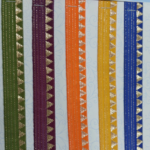 Cinta de encaje satinado única para prendas de moda de alta gama, saris y ropa de Festival disponible a granel para exportación al por mayor - Product Image 1