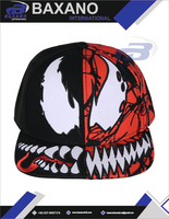 Gorra de hombre con gráfico 3D de cara de monstruo, estilo snapback, anime, horror, visera plana, urbana, streetwear, unisex, logotipo personalizado, para exteriores
