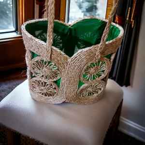 Conception Unique à faible coût sacs à main de créateur tissés à la main en osier naturel Sabai herbe sac à main pour plage bureau travail voyage Shoppi - Product Image 2