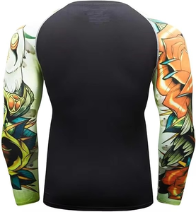 Custom-Heat-Transfer-<b>Printed</b>-Long-Sleeve-Rashguard-Polyester-Nylon-Unisex-Jiu-Jitsu-Elasticity-BJJ-MMA-Compression-Training-Top - Product Image 2