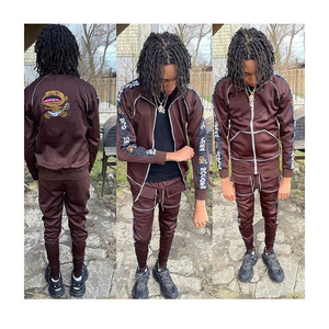 Conjunto de chándal cortavientos de nailon con cremallera y logotipo personalizado de fabricante al por mayor, chaqueta estampada transpirable para personas de talla grande de invierno - Product Image 2