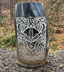 Cuerno de búfalo natural, jarra de cerveza para beber, logotipo personalizado, artesanía moderna duradera, taza de alta calidad para uso doméstico y en restaurante - Product Image 5