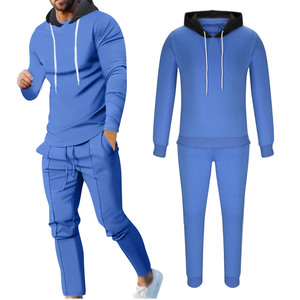 Ensemble de survêtements pour hommes au style unique et élégant, style pull-over uni, respirant - Product Image 3