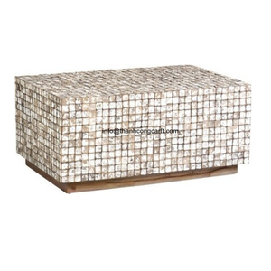 Mesa artesanal con incrustaciones de cáscara de coco de alta calidad para Spa Resort y casa de huéspedes con gran valor para comerciantes - Product Image 3