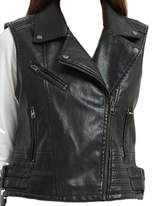 Top Design Brand New High Quality Women's PU Leather Motorcycle Vest Jacket Breathable Waterproof Reversible Large Size - Product Image 3