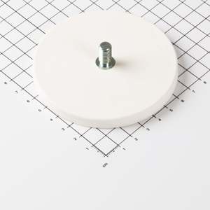 Sistema magnetico gommato Ø88x8,5mm con perno filettato - Product Image 1
