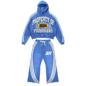 Conjunto de 2 Piezas para Hombre, Talla XL, Pantalones Deportivos y Sudadera con Bordado Desgastado, para Invierno, con Logotipo Personalizable, 100% Algodón - Product Image 1