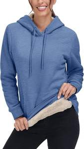 Sudadera con capucha informal de cuello alto para mujer, sudadera transpirable suave, logotipo personalizado, antibolitas para uso diario, lavado ácido, Invierno - Product Image 2