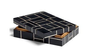 กล่องเครื่องประดับทำด้วยมือทำจากเรซินฝังไม้สำหรับจัดแสดงของขวัญของที่ระลึกที่เก็บของ2ชิ้น - Product Image 3