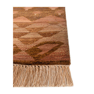 Alfombras Manchaha de Lana y Seda de Bambú con Patrón Abstracto Rojo y Naranja, Anudadas a Mano para Uso Doméstico - Alfombras Jaipur US-Les-2681 - Product Image 4