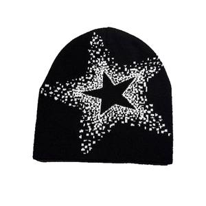 2025 Otoño Invierno alta calidad Y2k Beanie estrella de cinco puntas Jacquard logotipo personalizado Beanie fabricante gorro de invierno para mujeres y hombres - Product Image 2