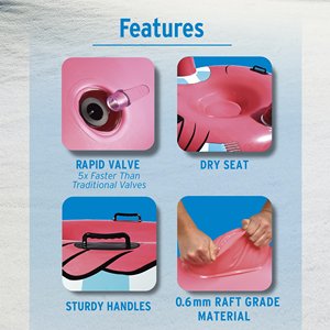 Premium Winter Snow Tube <b>Inflatable</b> Sled for Kids and Adults Unicorn Frozen Ice Dragon Polar Bear Penguin Flamingo Snow Sledding - Product Image 6