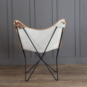 Chaise papillon en cuir cuir de vache, cheveux sur cuir, chaise papillon de salon, cadeau pour lui, cadeau pour son Couple - Product Image 6
