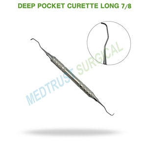 Cureta Gracey de bolsillo profundo, larga, 7/8, para limpieza periodontal dental, para raspado subgingival profundo y planificación radicular - Product Image 2