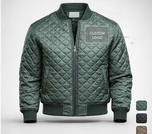 Chaqueta Bomber Acolchada para Hombre, Ligera, Estilo Universitario, con Cuello Acanalado, Cierre de Cremallera, Ropa de Abrigo Informal para Invierno - Product Image 6