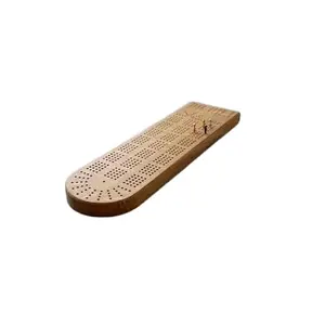 Juego de mesa de madera con cribage de MDF, juego de mesa de viaje con 2 rieles y clavijas de criba de MDF, diseño antiguo, precio barato