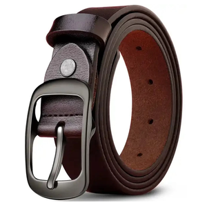 เข็มขัดหนังวัวแท้พร้อมหัวเข็มขัดแบบไม่ผสมนิกเกิลสำหรับดีไซน์เนอร์ความยาวตามสั่ง - Product Image 6