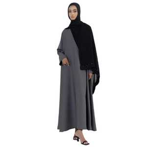 Vestido Abaya Modesto de 3 Capas de Chifón Abierto, Estilo Kimono 2025, Transpirable, Elegante, con Dobladillo Grande, Ropa Islámica para Mujer Musulmana - Product Image 1
