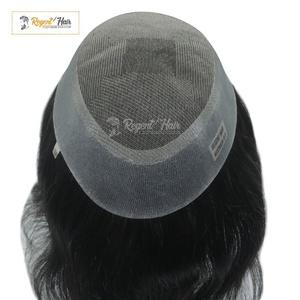 Peluquín de trama atado a mano para hombre REGENT Australia 100% pelo Remy indio onda Natural onda de agua estilo recto - Product Image 4