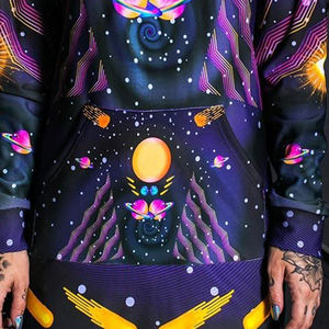 Alta calidad personalizado hombres Logo Rhinestone Halloween esqueleto grueso de gran tamaño Full Zip up Hoodies - Product Image 5