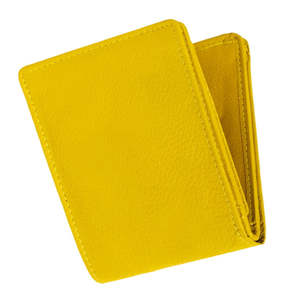 Cartera de Cuero Amarillo para Hombre, Tarjetero, Portamonedas de Cuero Genuino, Hecho de Piel de Vaca, Transpirable - Product Image 4