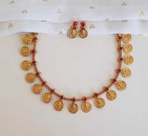 ÚLTIMO CONJUNTO DE JOYERÍA DEL TEMPLO DEL SUR DE LA INDIA TRADICIONAL Y DE MODA ANTIGUA Y CONJUNTO DE COLLAR DEL SUR DE COBRE PARA MUJERES NAD GIRLS - Product Image 2