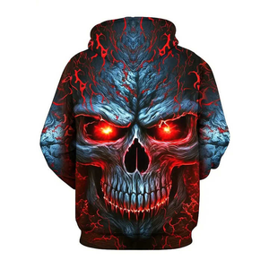 Sudadera con capucha de invierno para hombre con estampado de Halloween y cremallera completa 100% algodón personalizada con diseño personalizado - Product Image 3