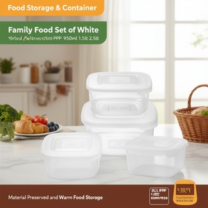 Juego de recipientes para alimentos 3 piezas (950 ml, 1,5 y 2,5 litros) FAMILY FOOD Blanco 9040637112 - Product Image 3