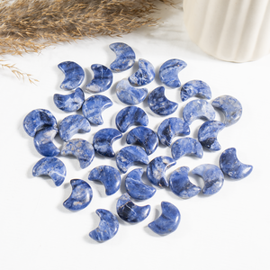Piedras de Sodalita Azul Premium, Mini Piedras Curativas Talladas en Forma de Luna para Meditación y Decoración - Product Image 4