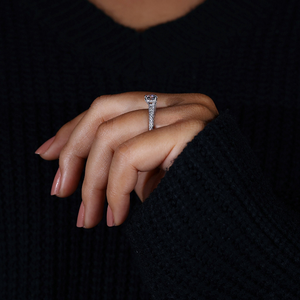 Anillo de Diamante Blanco Cultivado en Laboratorio con Certificación EFVS de 3CT, Corte Pavé, para Compromiso, Boda o Aniversario, Diamantes Sueltos de Lujo - Product Image 2