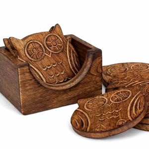 Decorative Wooden Handmade Coaster with High Quality Bohemian Style Eco-Friendly Customizable Design for <b>Table</b> Protection Decor - Product Image 1