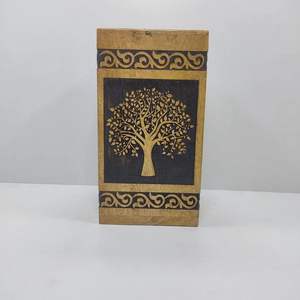 Urna Decorativa Grande Personalizada de Madera de Mango, Cenicero Artesanal para Cenizas de Cremación, Diseño de Grabado de Árbol, Personalizable, IBS Cuadrado 1-2L - Product Image 6